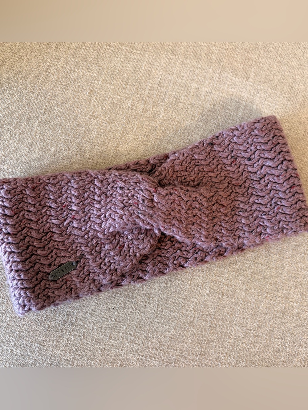Pistil Heathered Mauve Chunky Knit Twisted Headband Ear Warmer OS